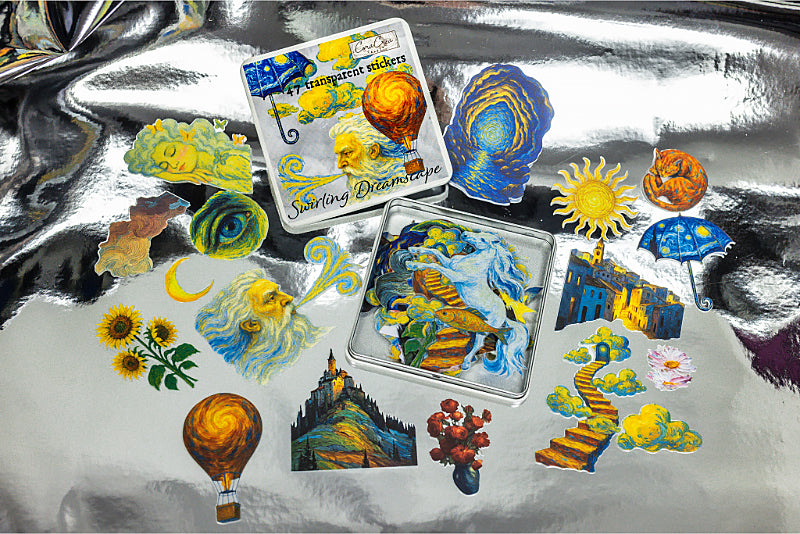 Swirling Dreamscape Sticker Tin