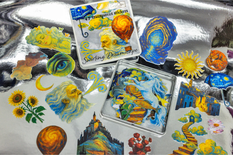 Swirling Dreamscape Sticker Tin