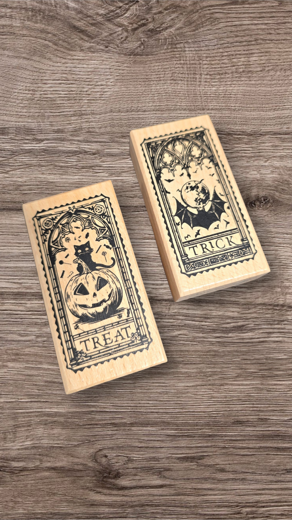 Trick or Treat Wooden Stamps