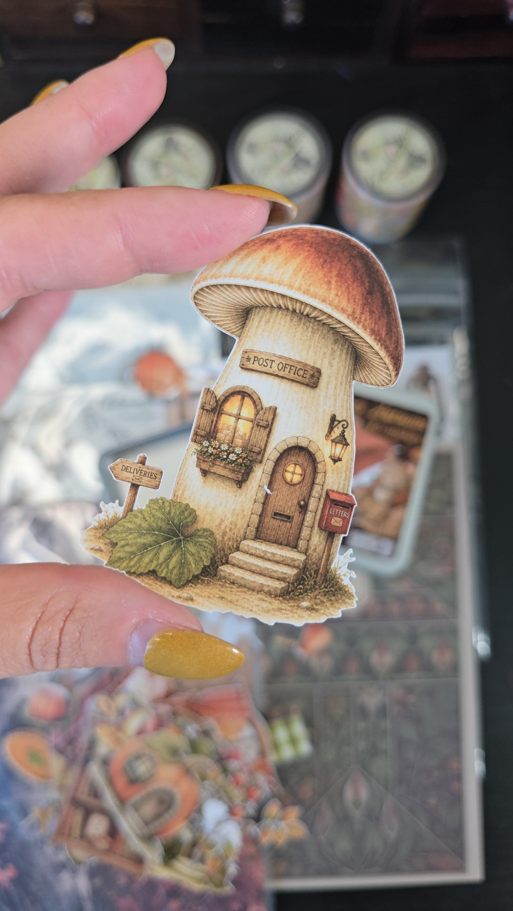 Autumn Houses Sticker Tin