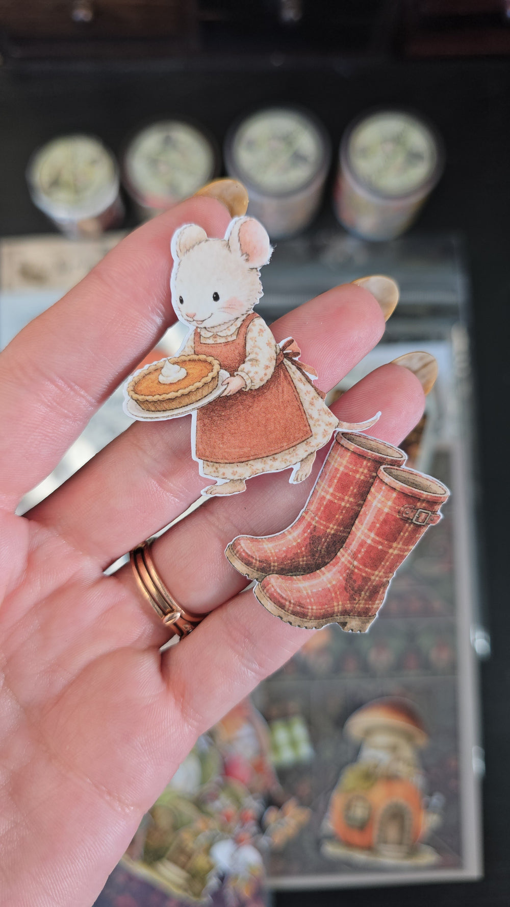 Autumn Houses Sticker Tin