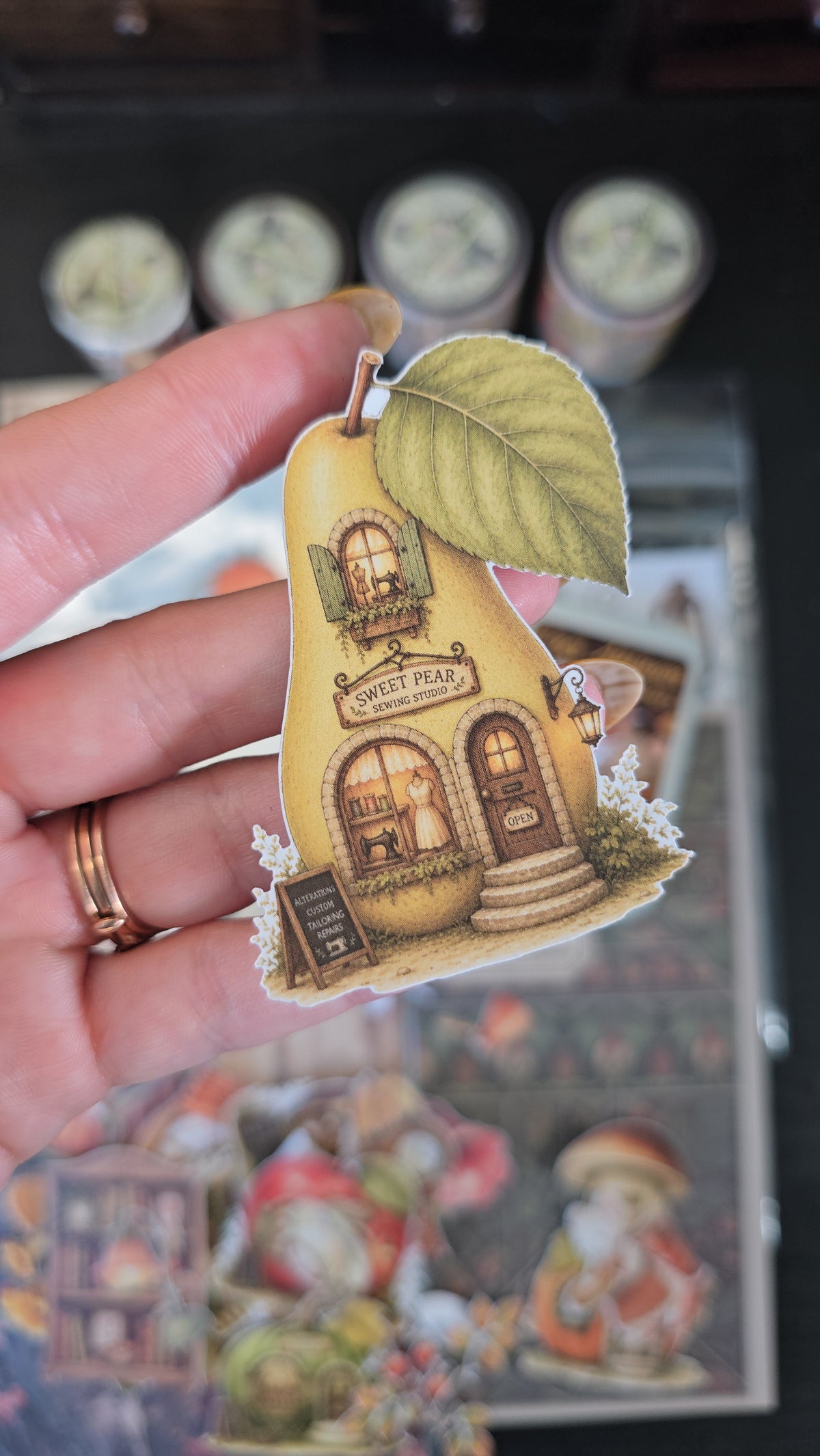 Autumn Houses Sticker Tin