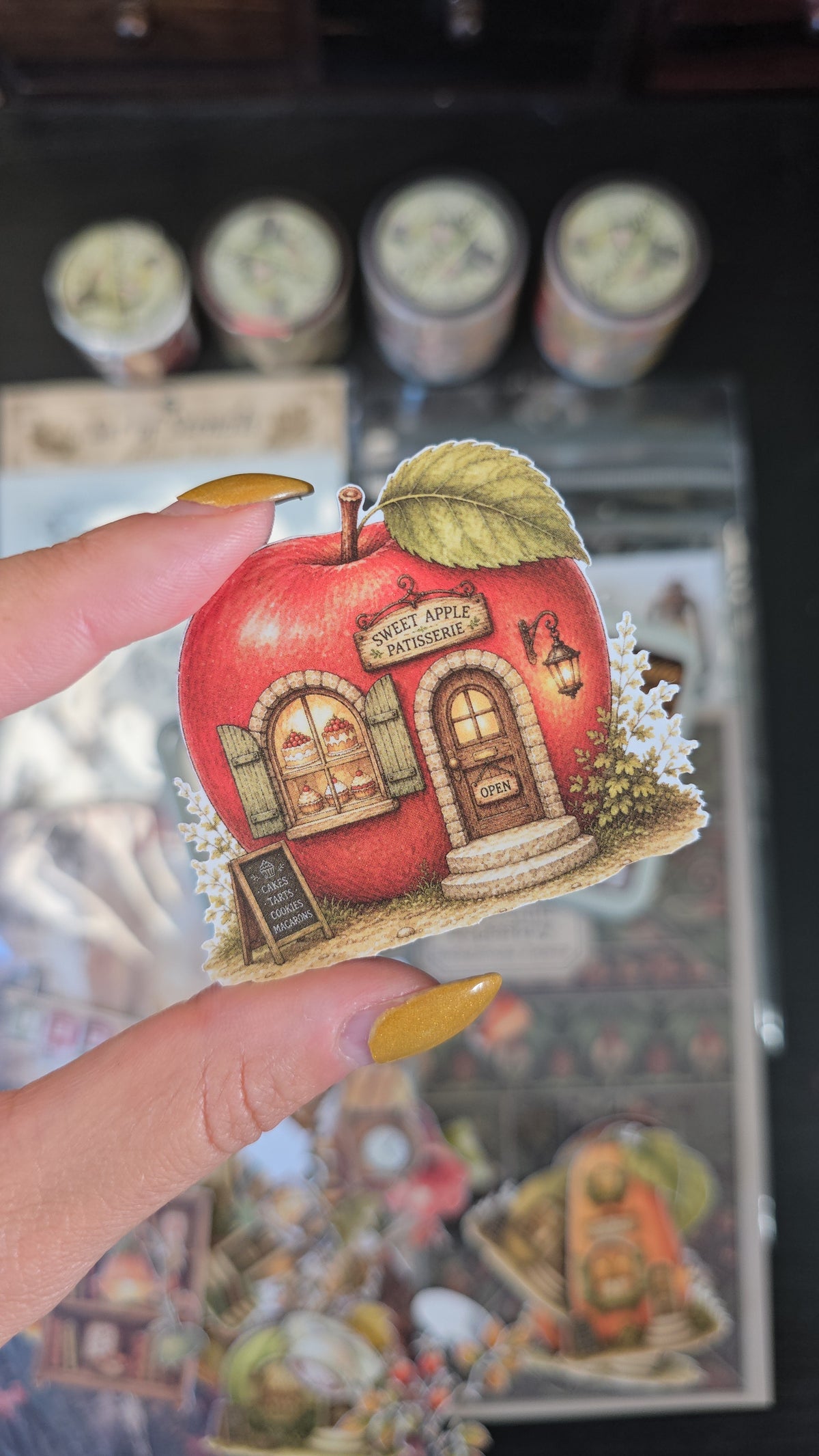 Autumn Houses Sticker Tin