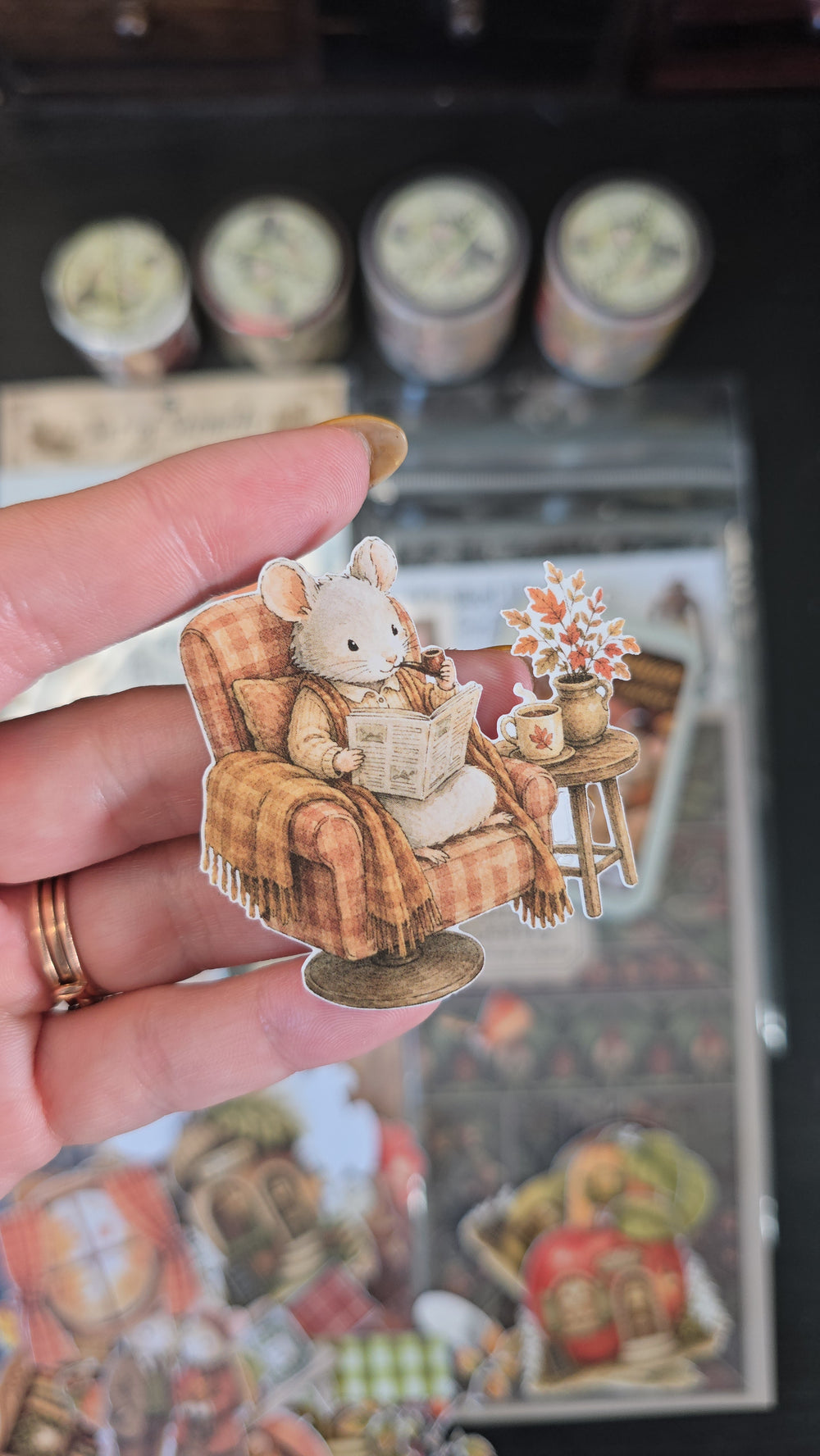Autumn Houses Sticker Tin