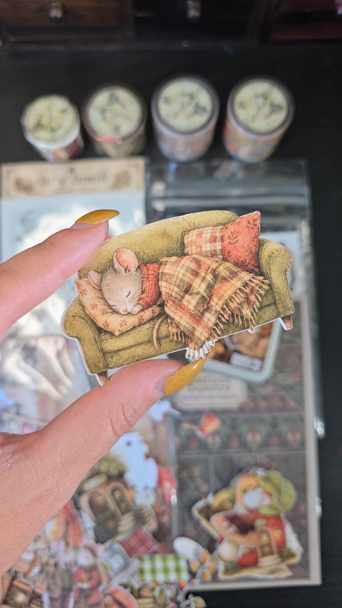Autumn Houses Sticker Tin