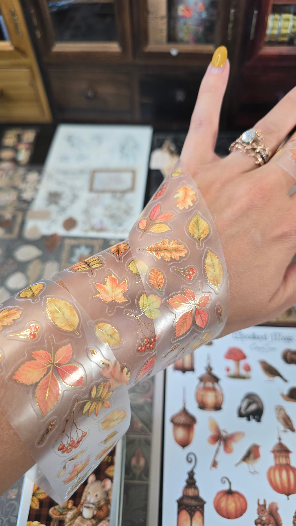 Autumn Leaves Foiled Transparent Tape
