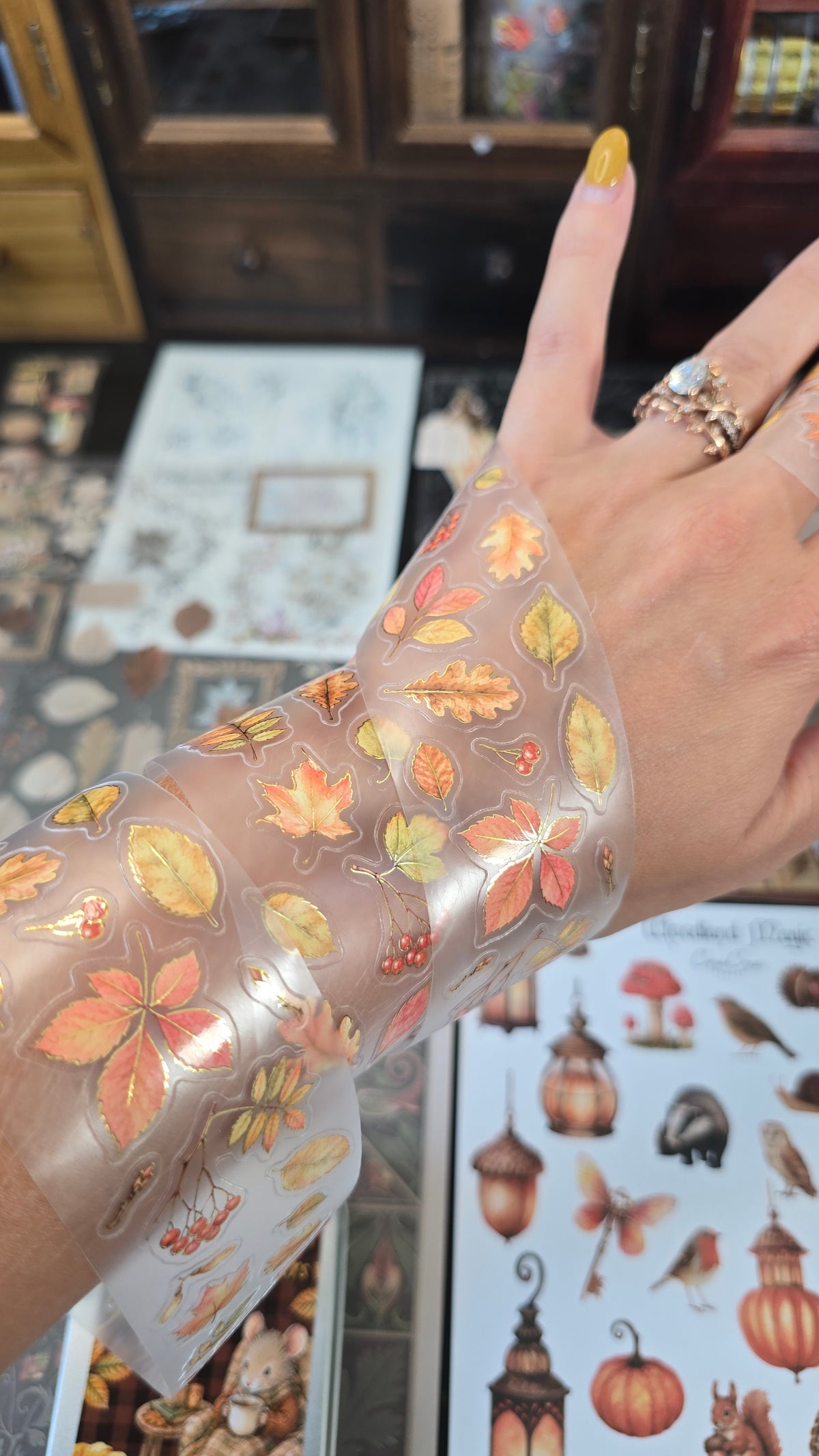 Autumn Leaves Foiled Transparent Tape