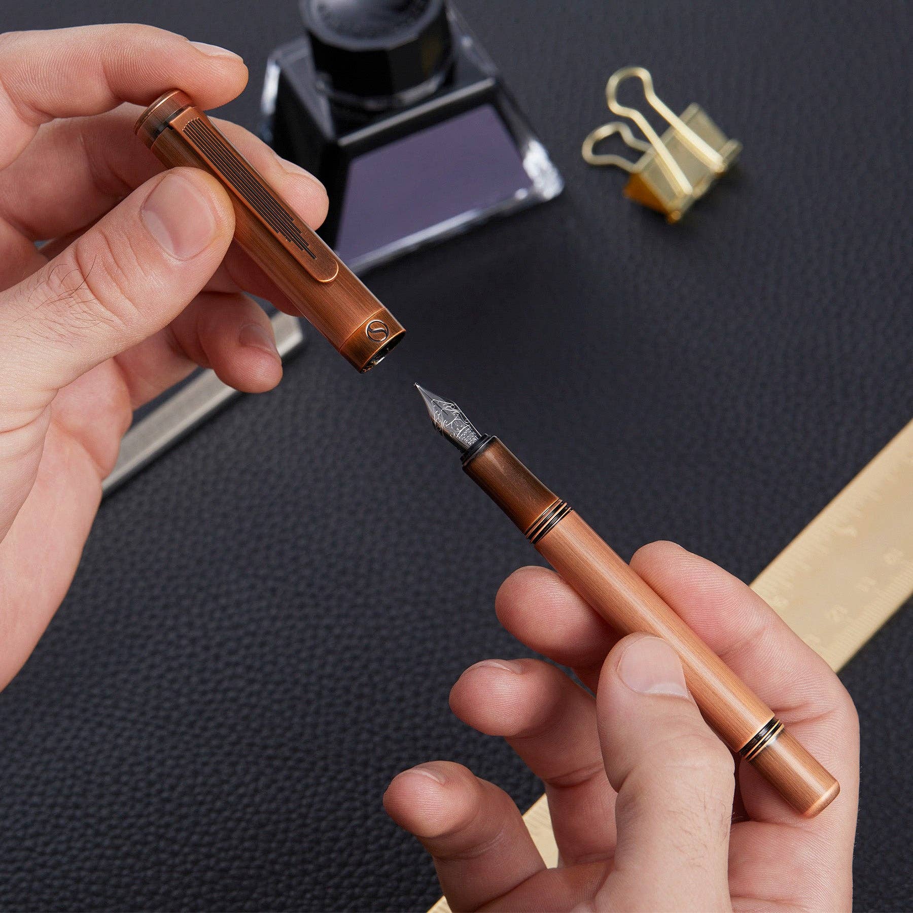 Luxury EDC Copper Fountain Pen - Medium Nib
