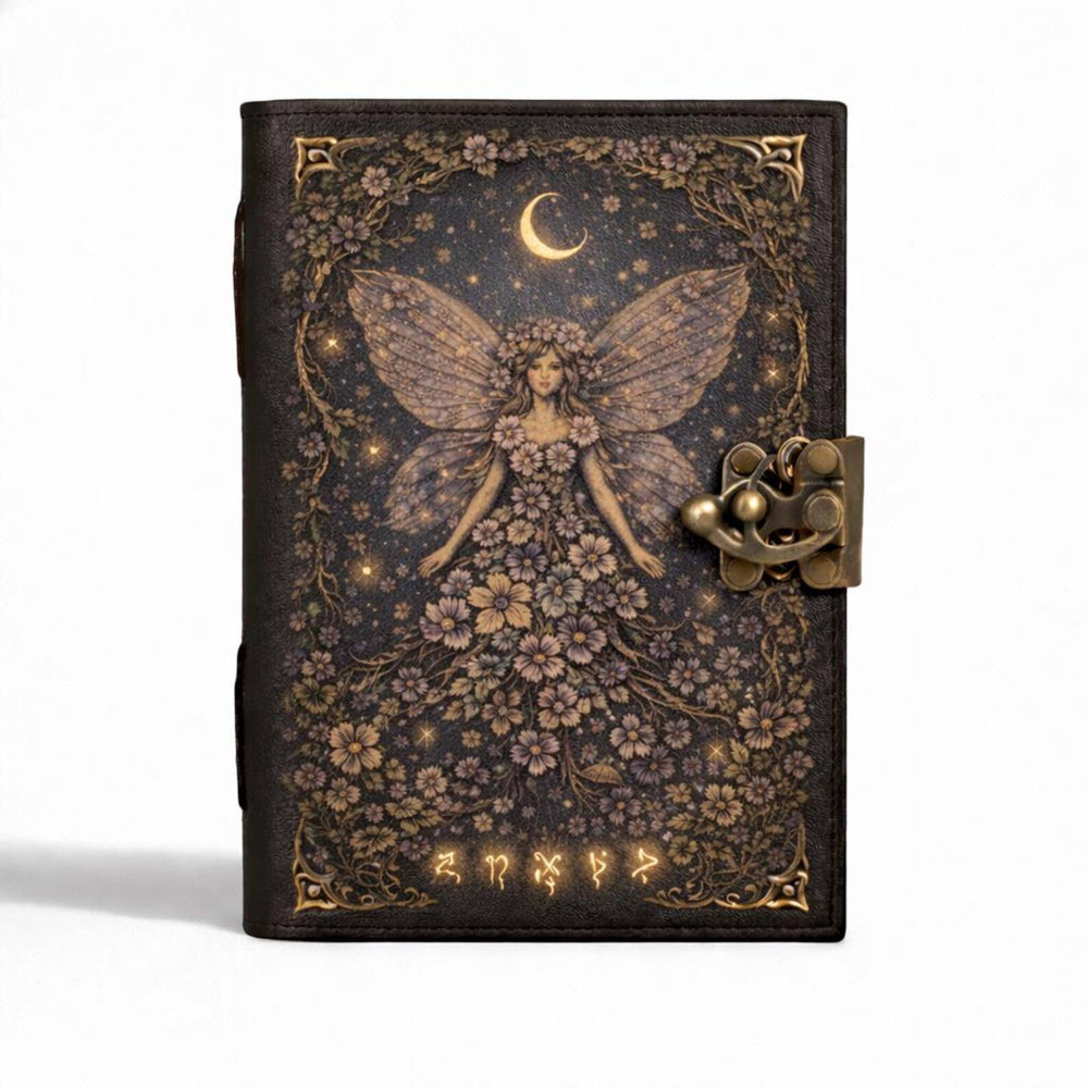 Fairy Moon Vintage Handmade Leather Journal Grimoire