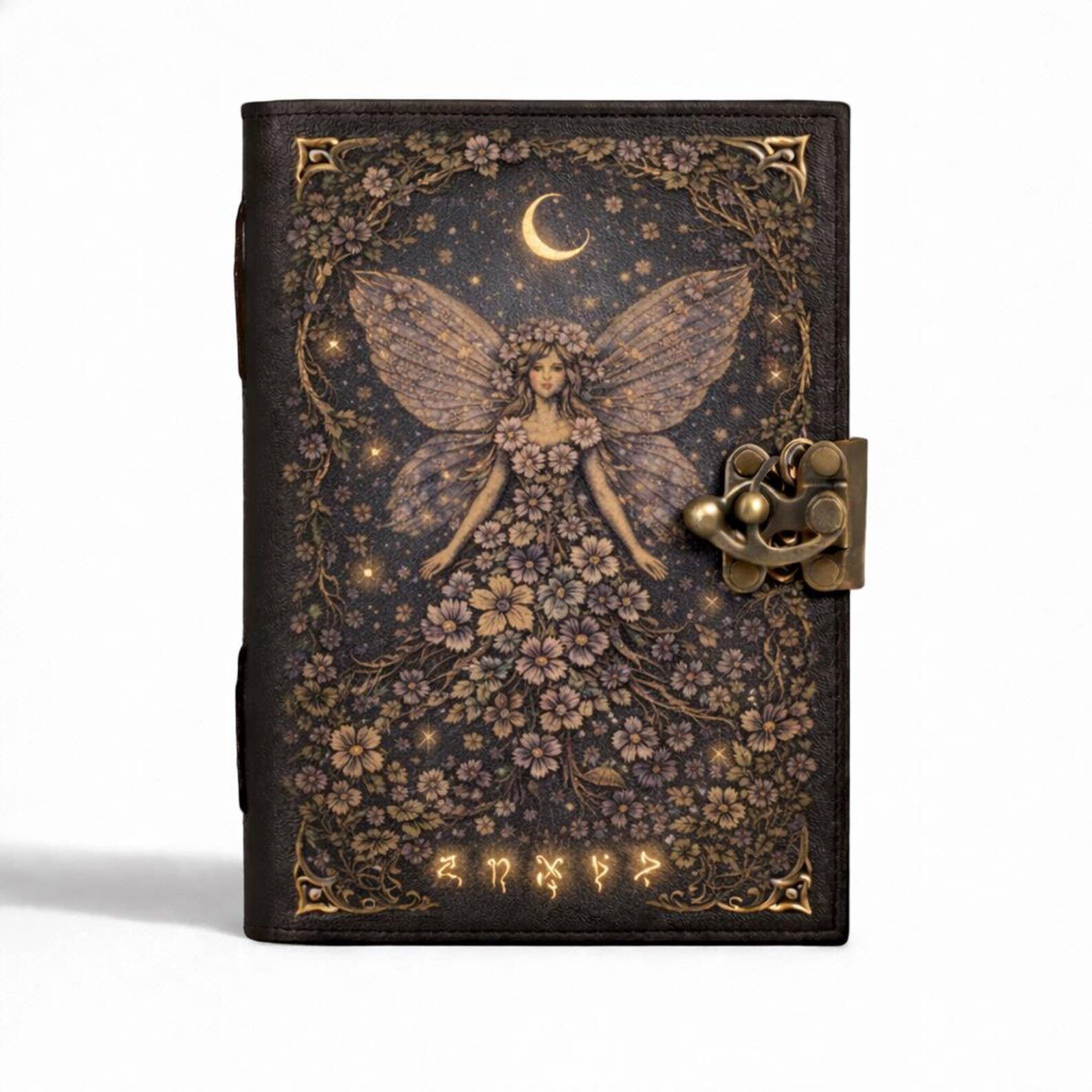 Fairy Moon Vintage Handmade Leather Journal Grimoire