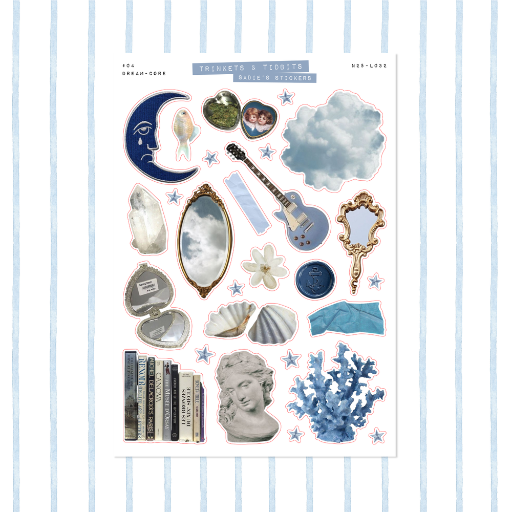 Dream-Core Aesthetic • Trinkets & Tidbits Sticker Sheet