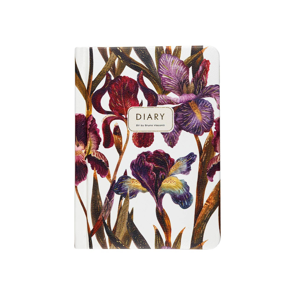 A6 Vegan Leather Hardcover Daily Planner - Irises