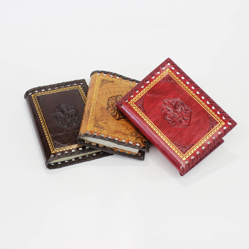 Stamped Leather Notebooks, Refillable Lined Pages, Italian