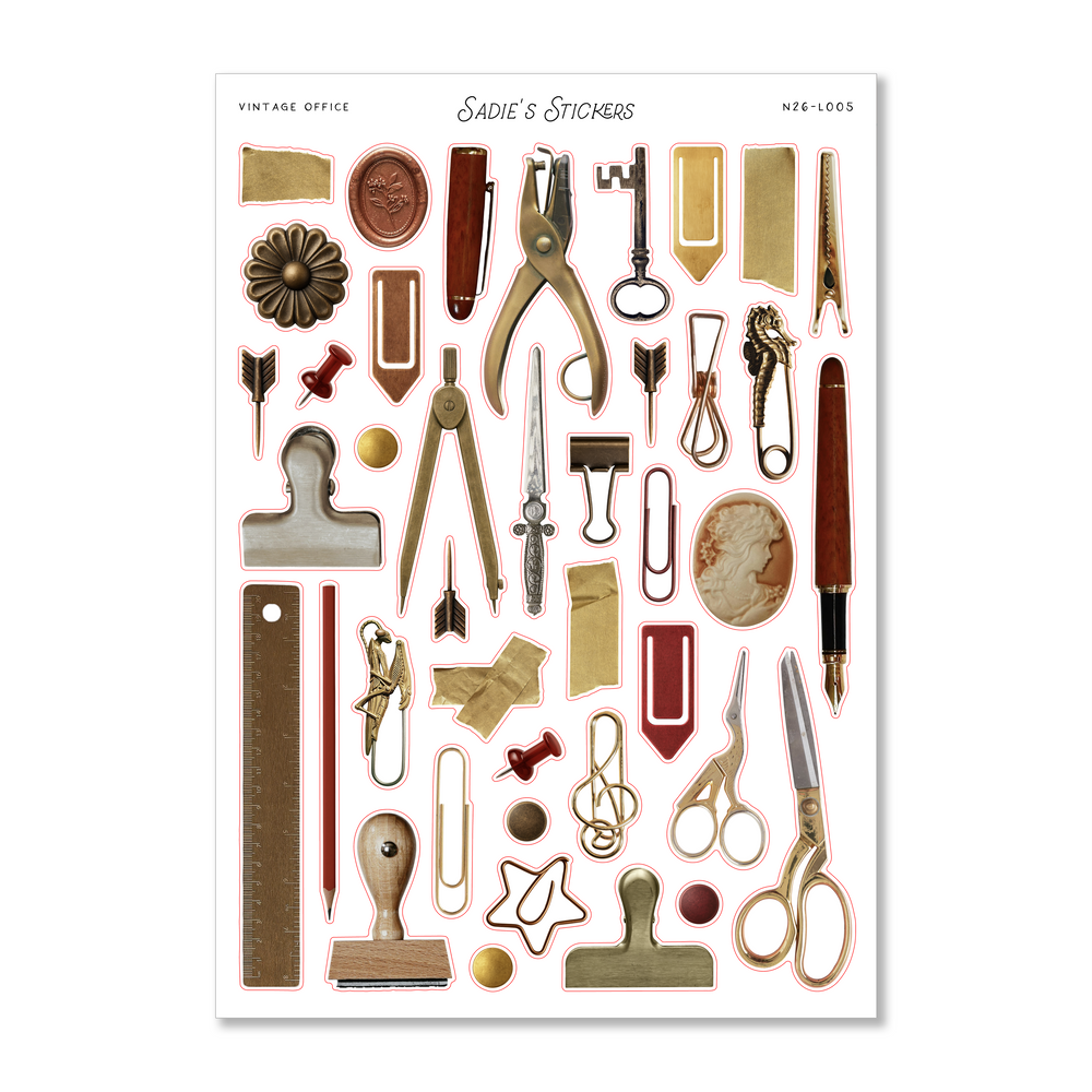 Vintage Office • Trinkets & Tidbits Sticker Sheet