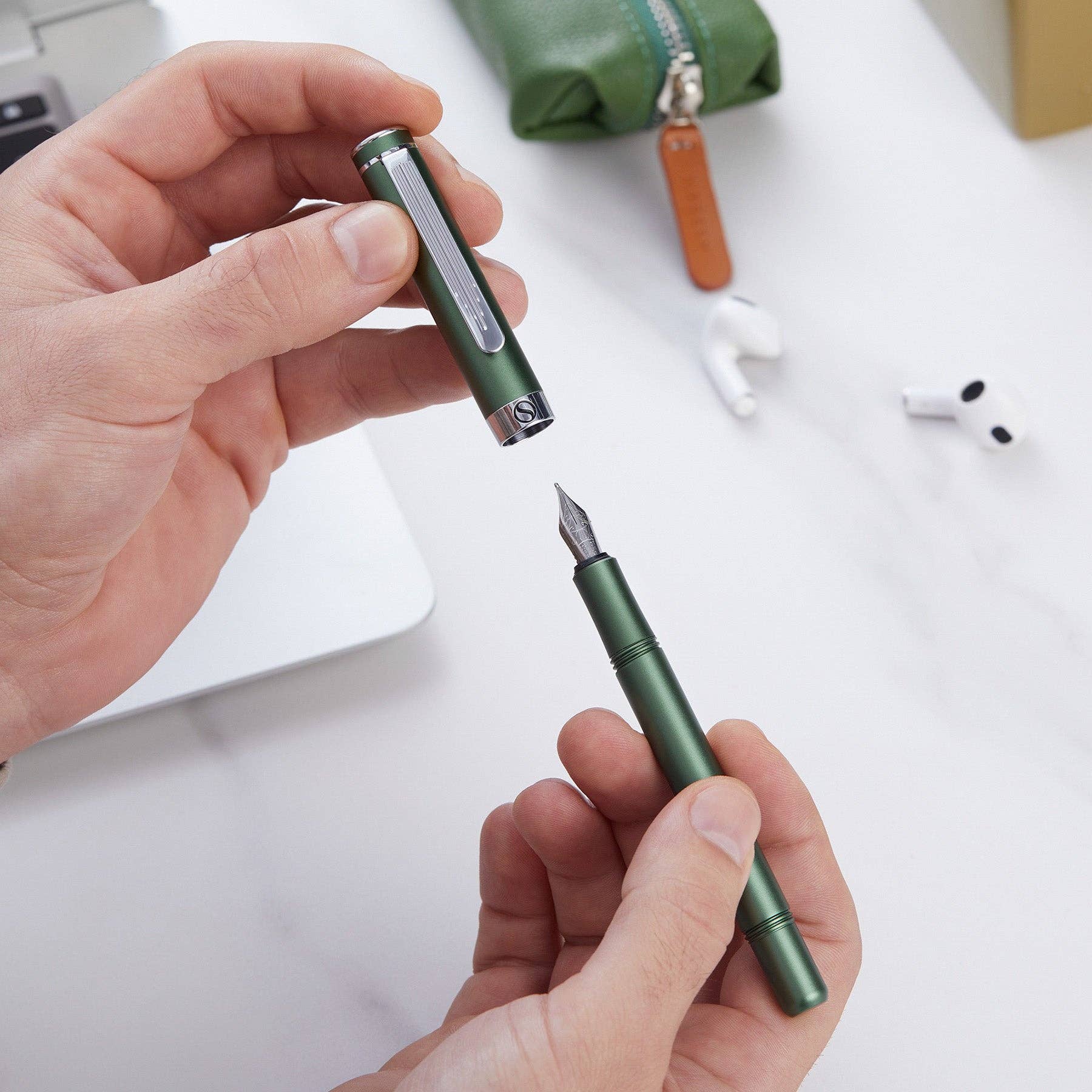 EDC Matte Green Fountain Pen - Medium Nib