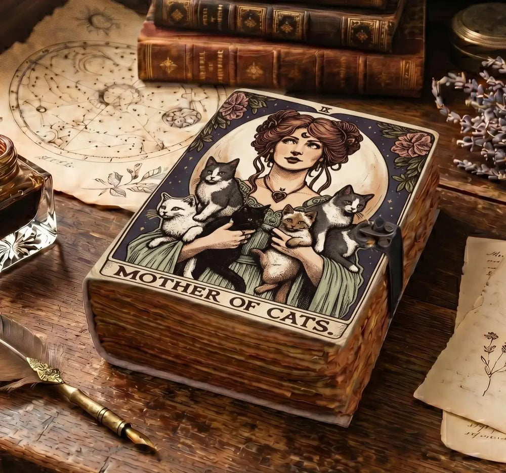 The Mother of Cats Vintage Journal Celestial Gothic Grimoire