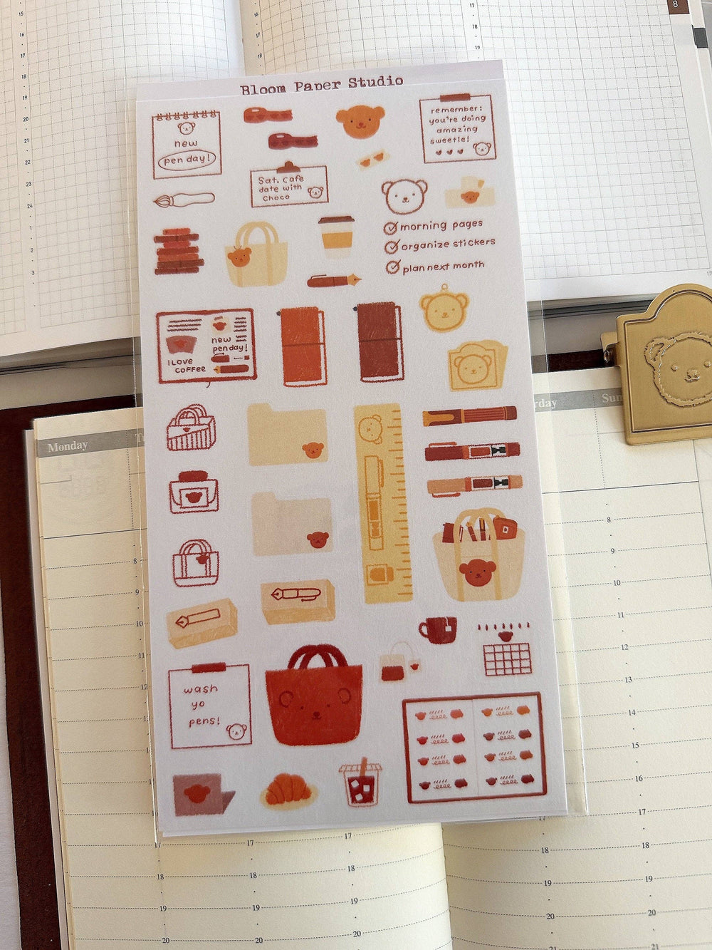 Teddy's Brain Dump & Supplies Stickers