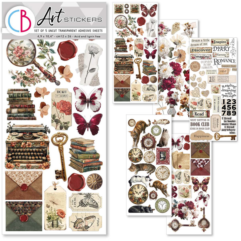 Book Lovers Art Sticker Set