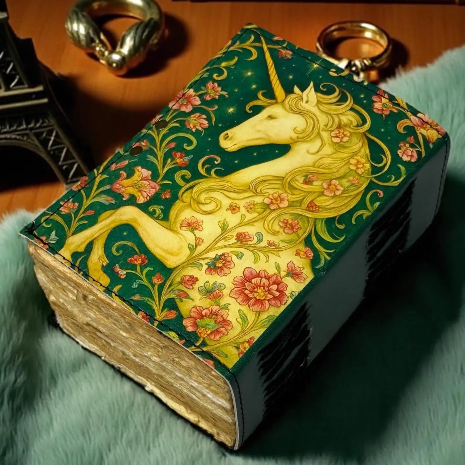 Unicorn Leather Journal Handmade Grimoire
