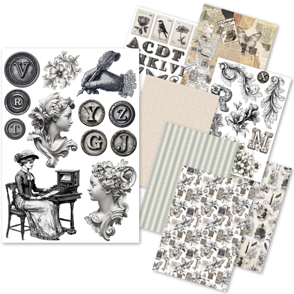 Typographic Rice Paper Pack