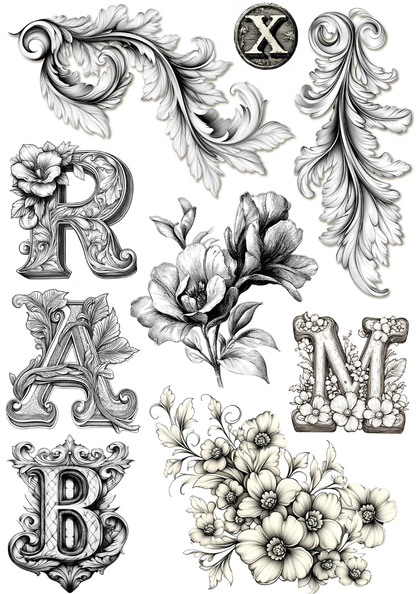 Typographic Rice Paper Pack