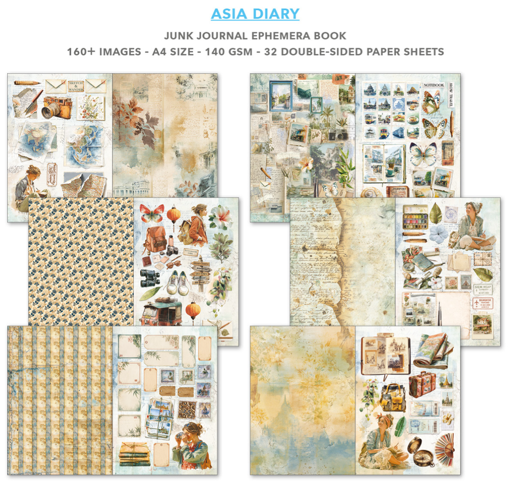 Asia Diary Ephemera Book