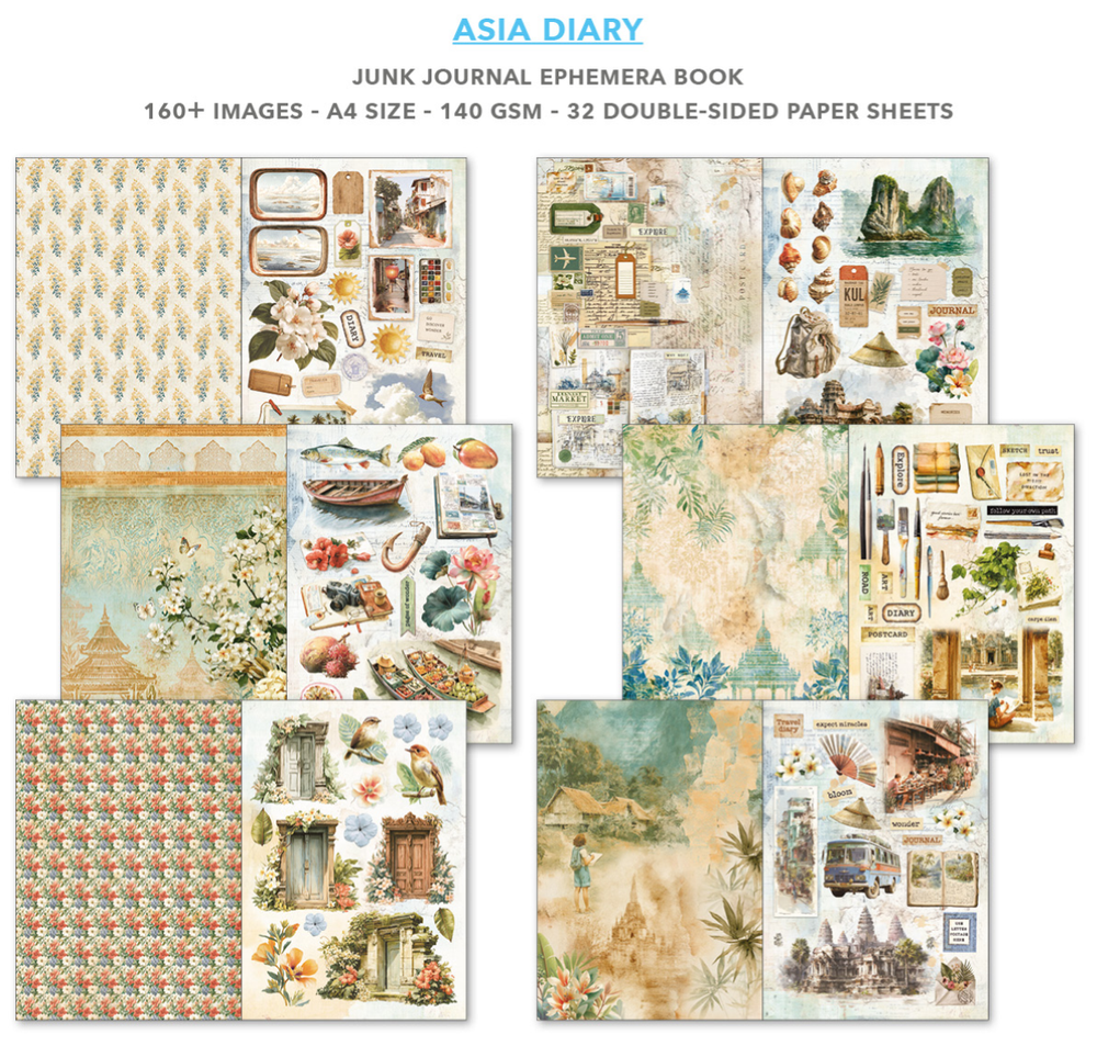 Asia Diary Ephemera Book