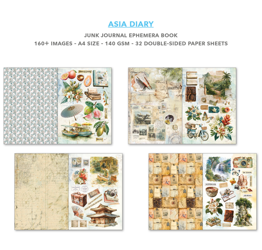 Asia Diary Ephemera Book