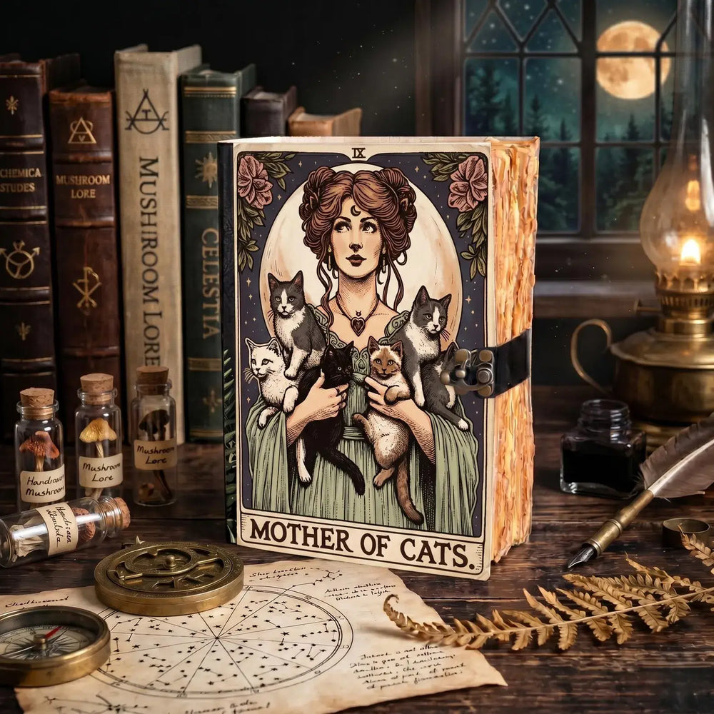 The Mother of Cats Vintage Journal Celestial Gothic Grimoire