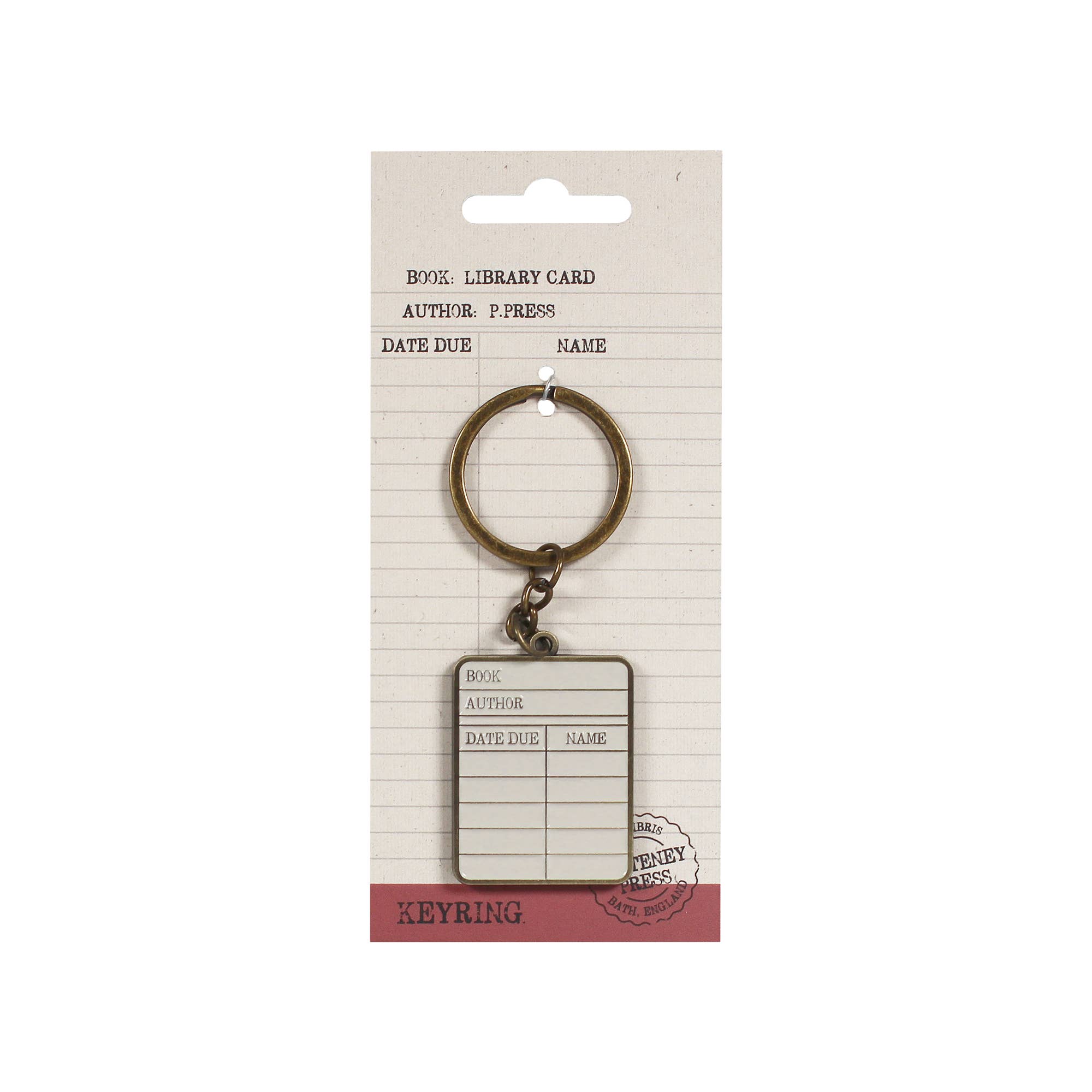 Metal Keyring Library Card Literary