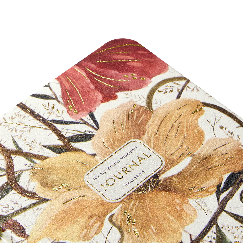A6 Vegan Leather Hardcover Daily Planner - Soft Petals