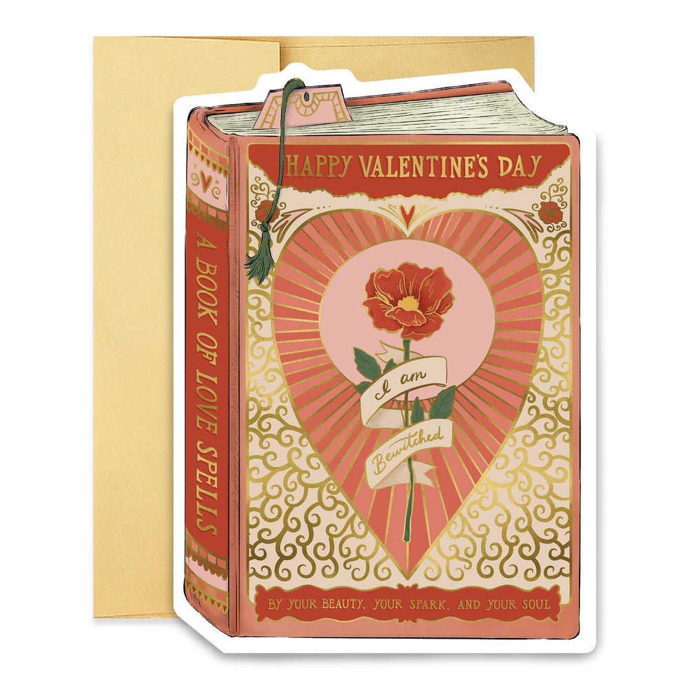 Bewitched Valentine Book Cover Diecut Card