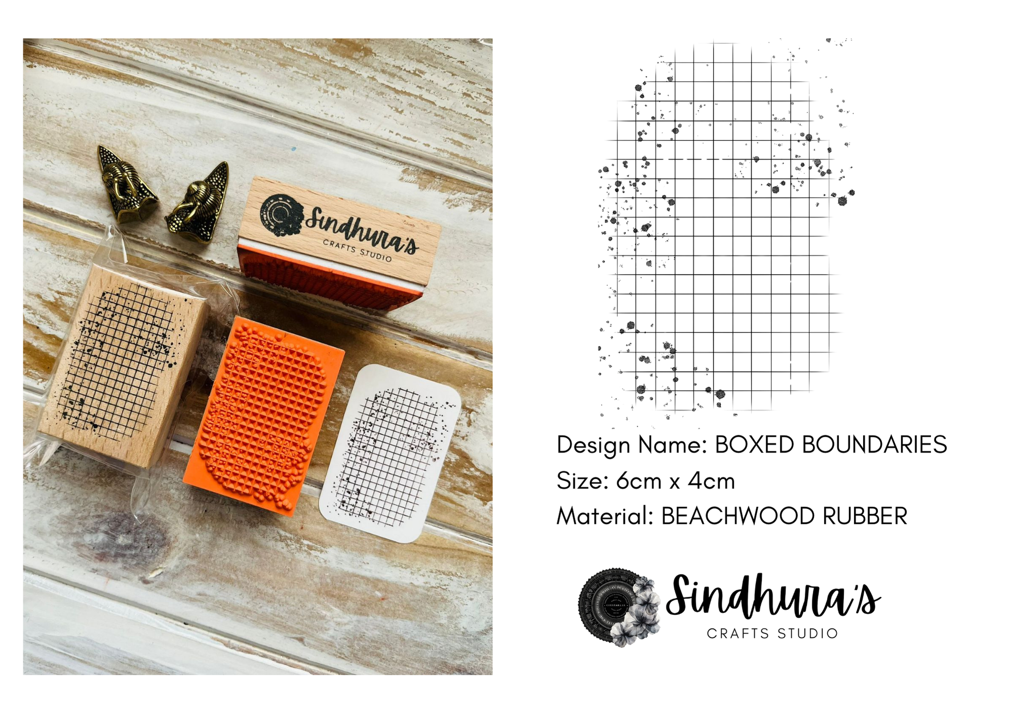 Boxed Boundaries Wooden Stamp