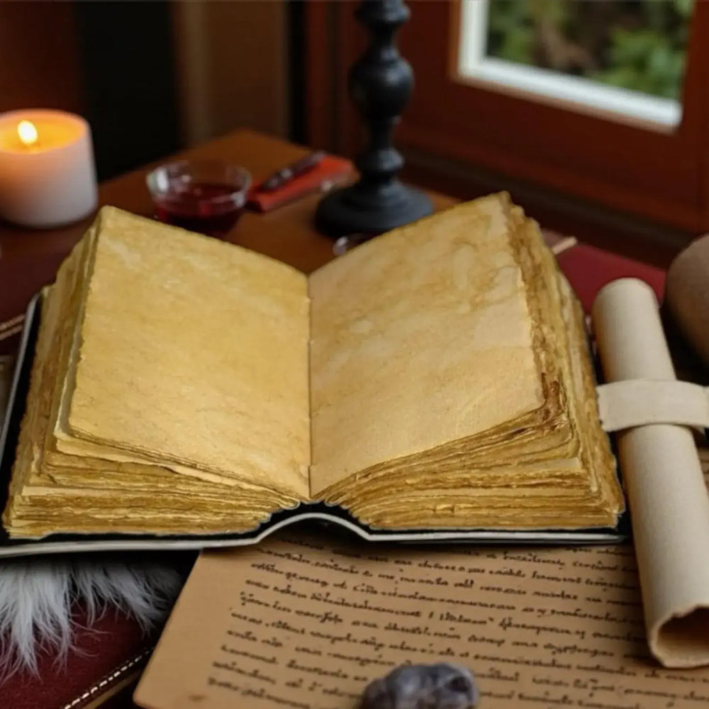 Leather Grimoire Journal Blue Bird