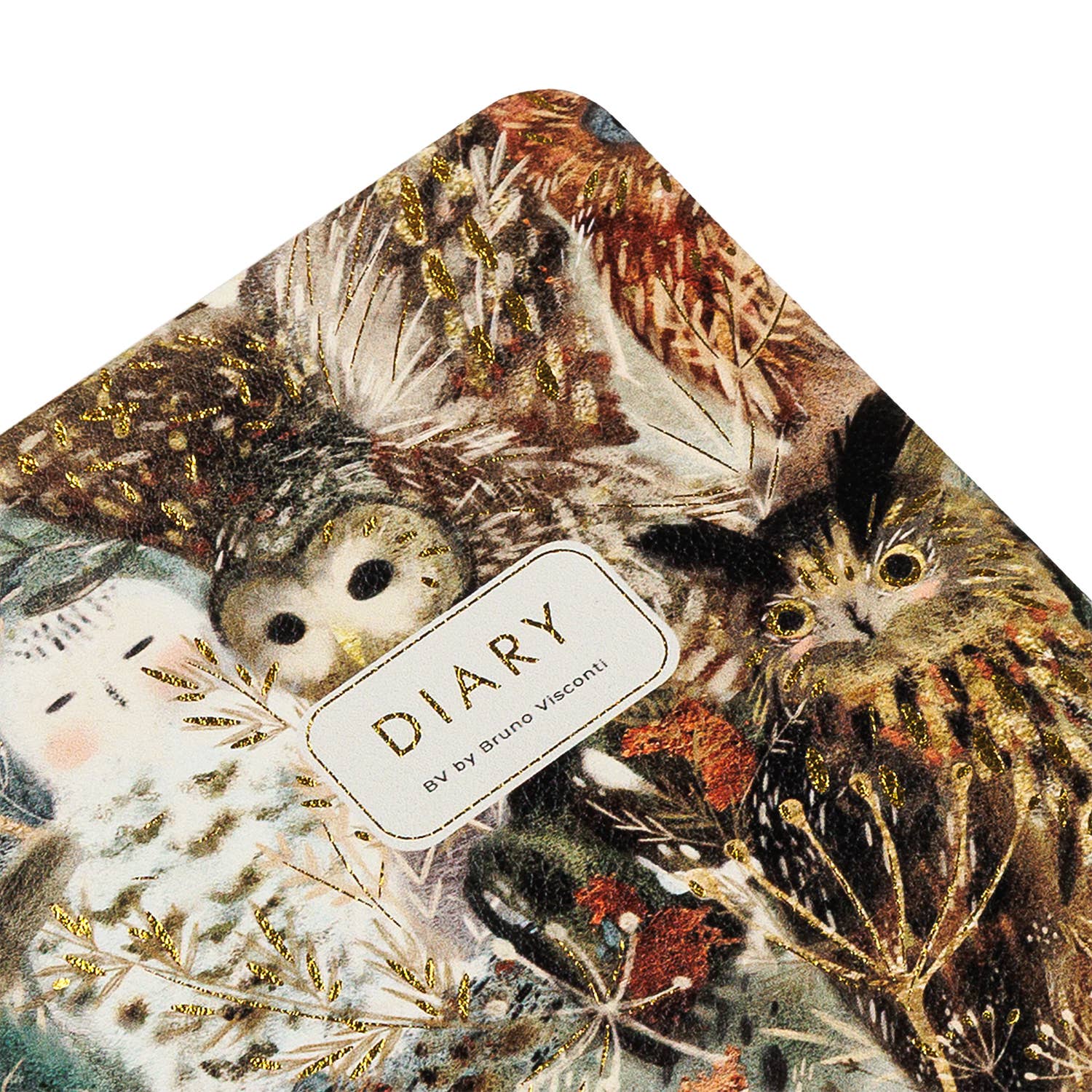A6 Vegan Leather Hardcover Daily Planner - Owls - Bruno Visconti
