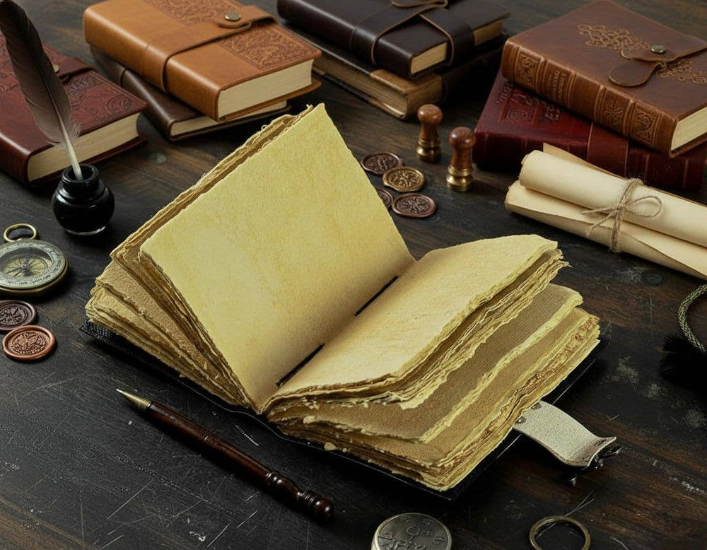 Hummingbird Leather Journal Handmade Grimoire