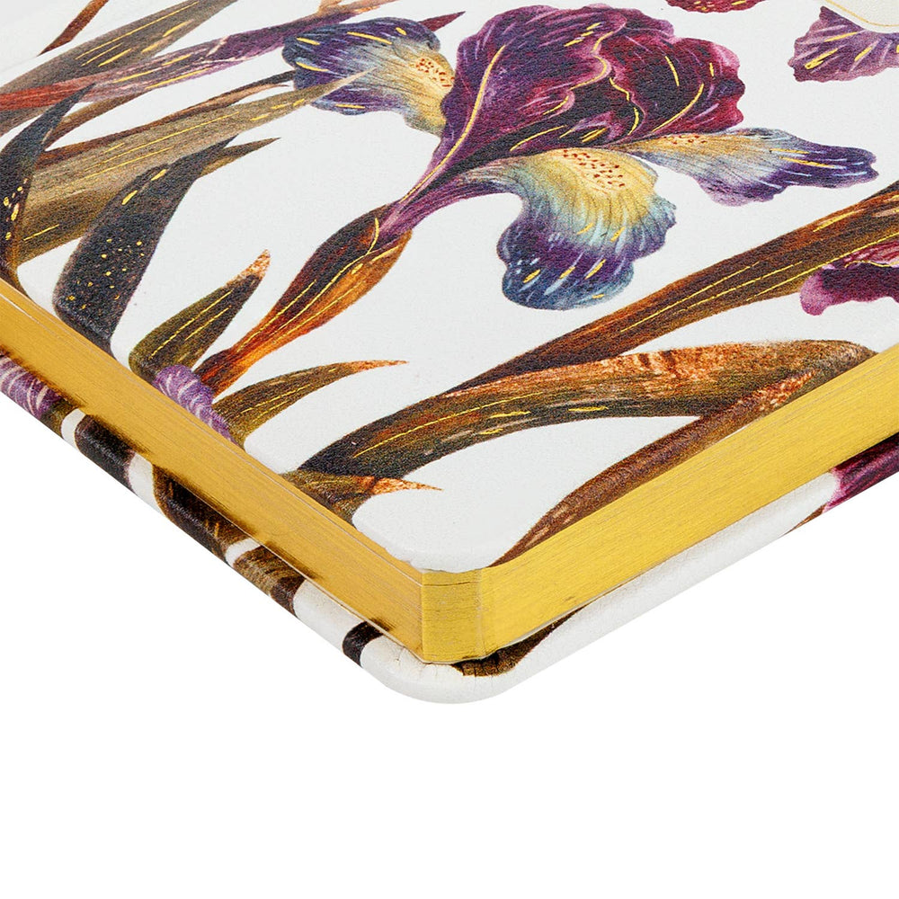 A6 Vegan Leather Hardcover Daily Planner - Irises