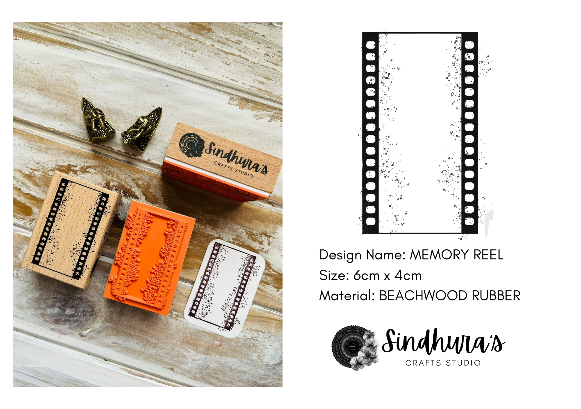 Memory Reel Wooden Stamp