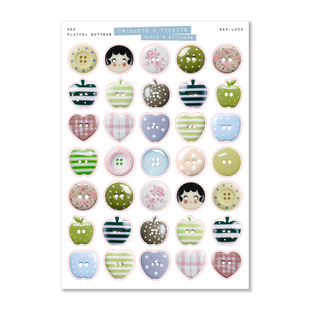 Playful Buttons • Trinkets & Tidbits Sticker Sheet