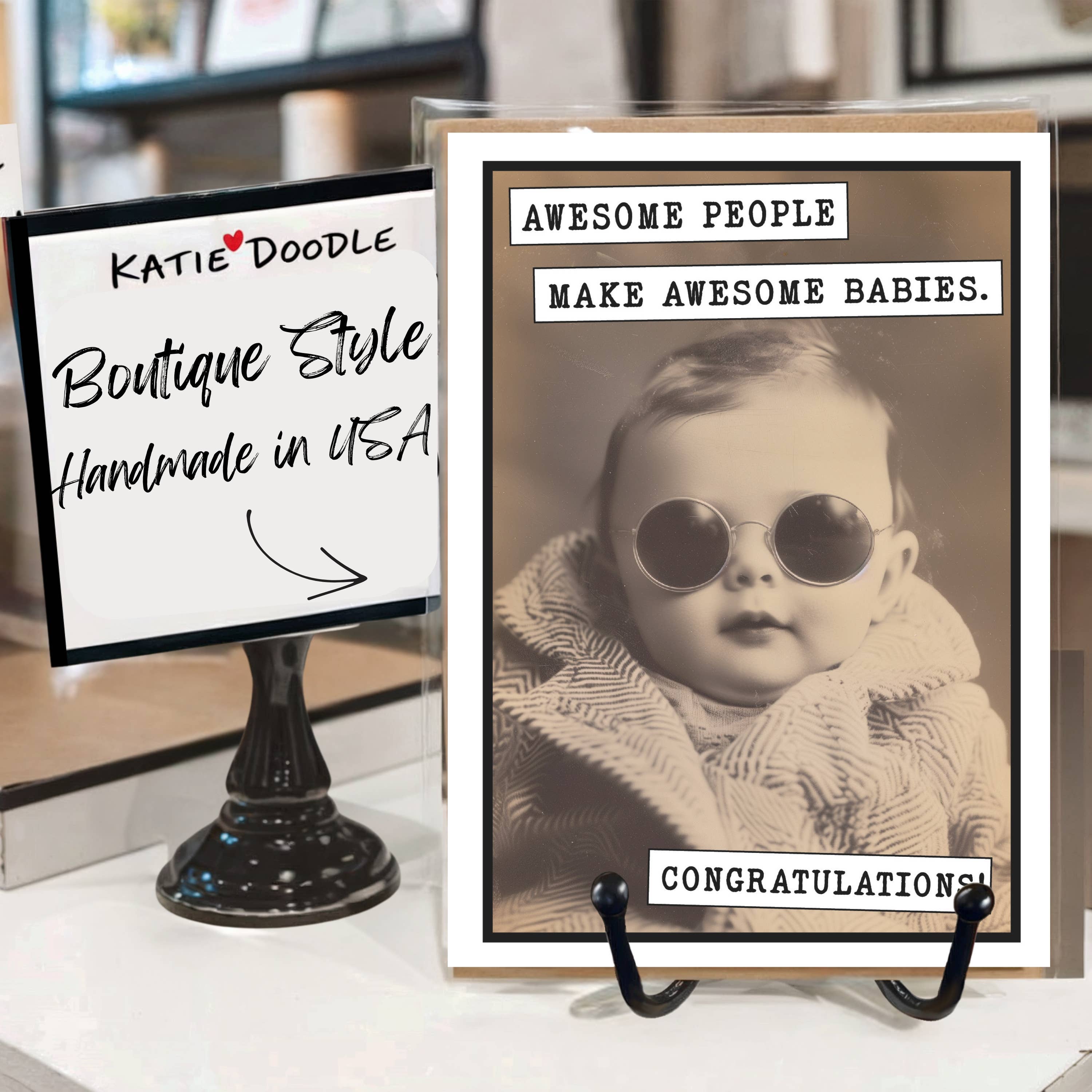Funny Baby Shower Card, Awesome People Make Awesome Babies