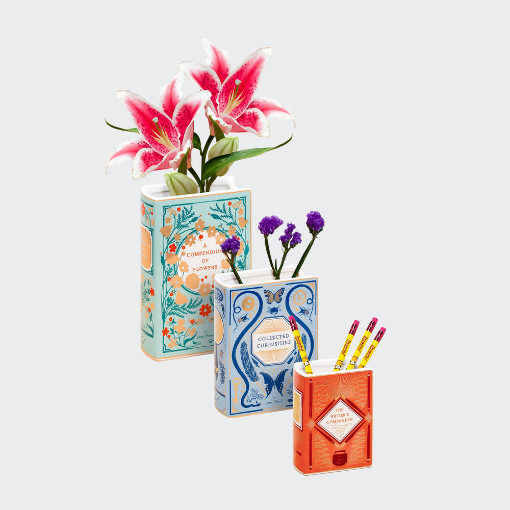 Bibliophile Ceramic Vase: The Writer's Companion