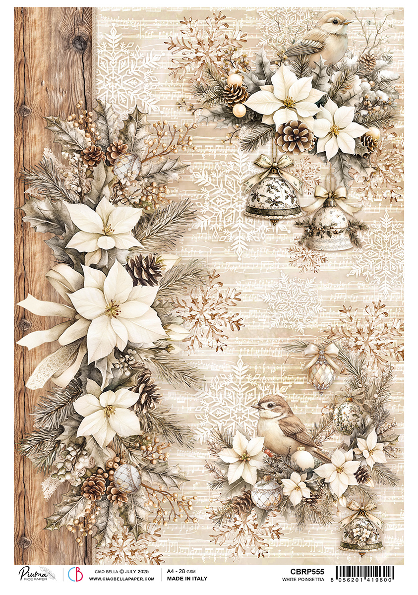 White Poinsettia Rice Paper
