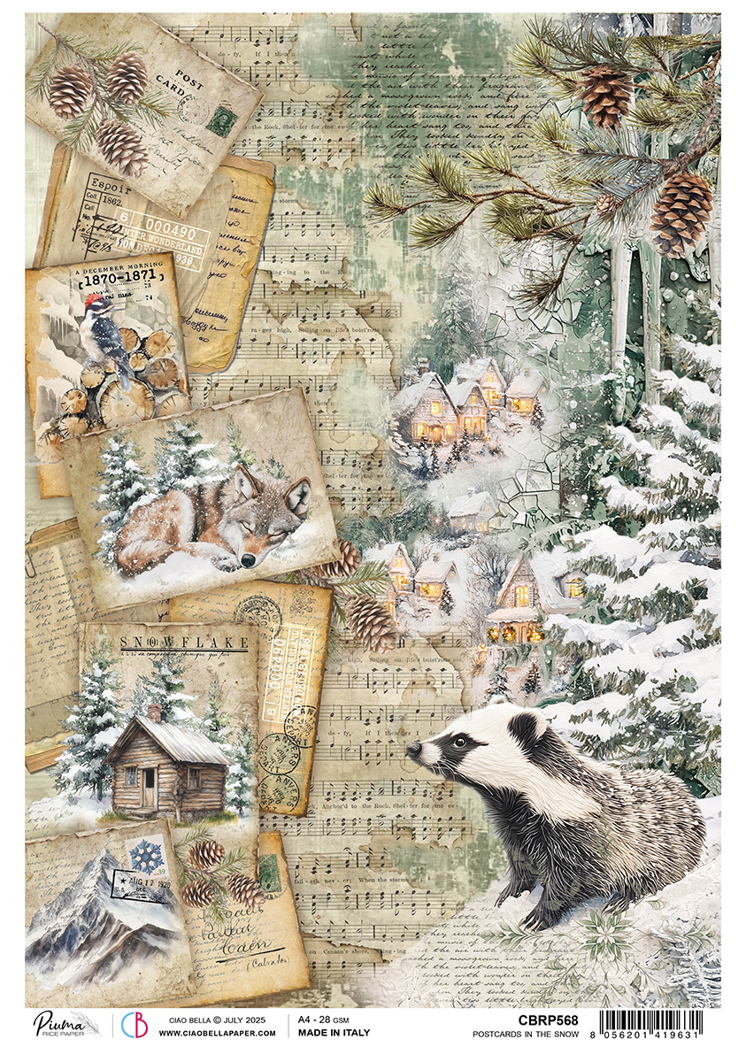 Postcard in the Snow Rice Paper