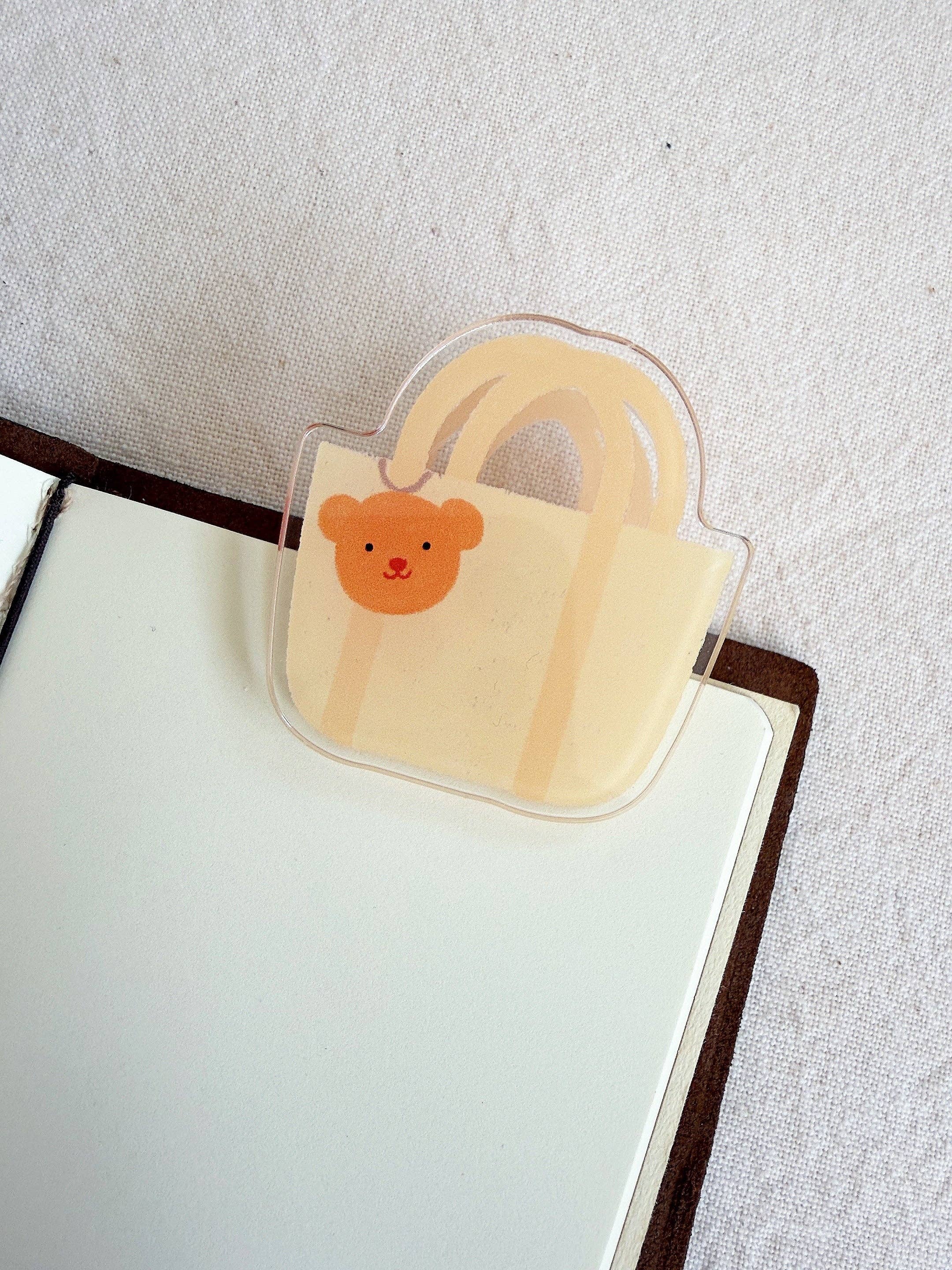 Teddy Charm Planner Bag Acrylic Clip