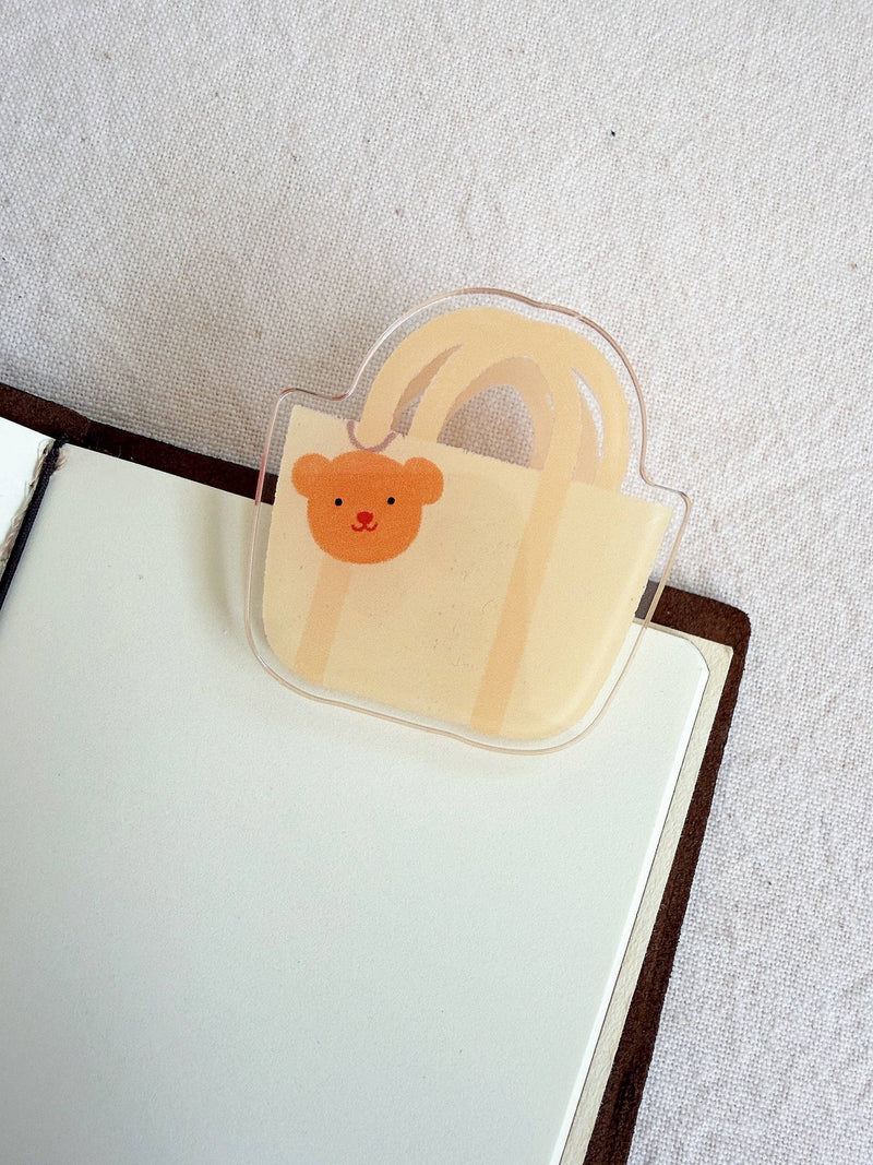 Teddy Charm Planner Bag Acrylic Clip
