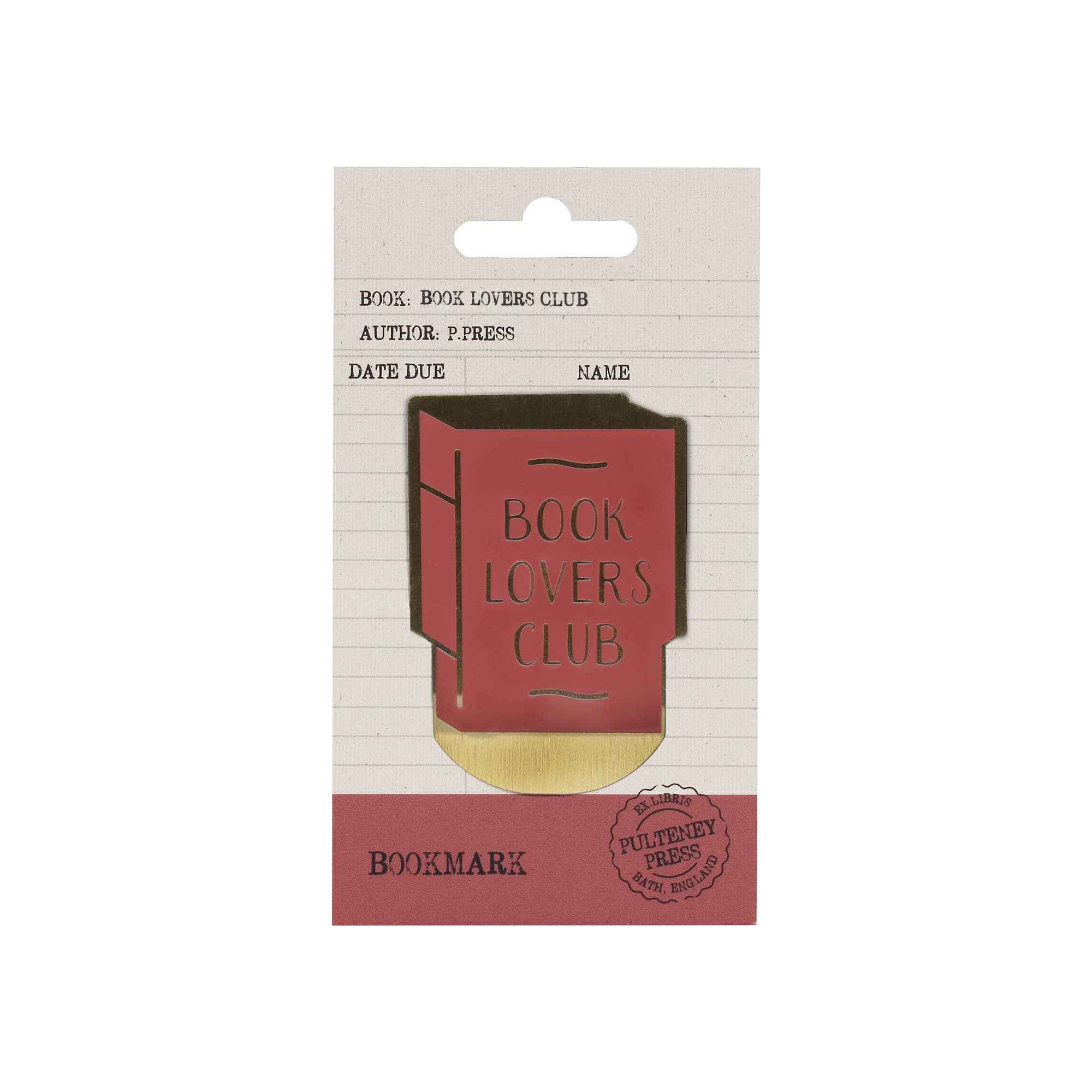 Metal Bookmark Book Lovers Club Literary Book