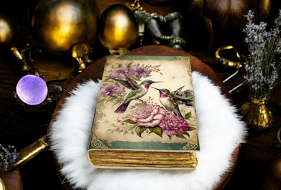 Hummingbird Leather Journal Handmade Grimoire