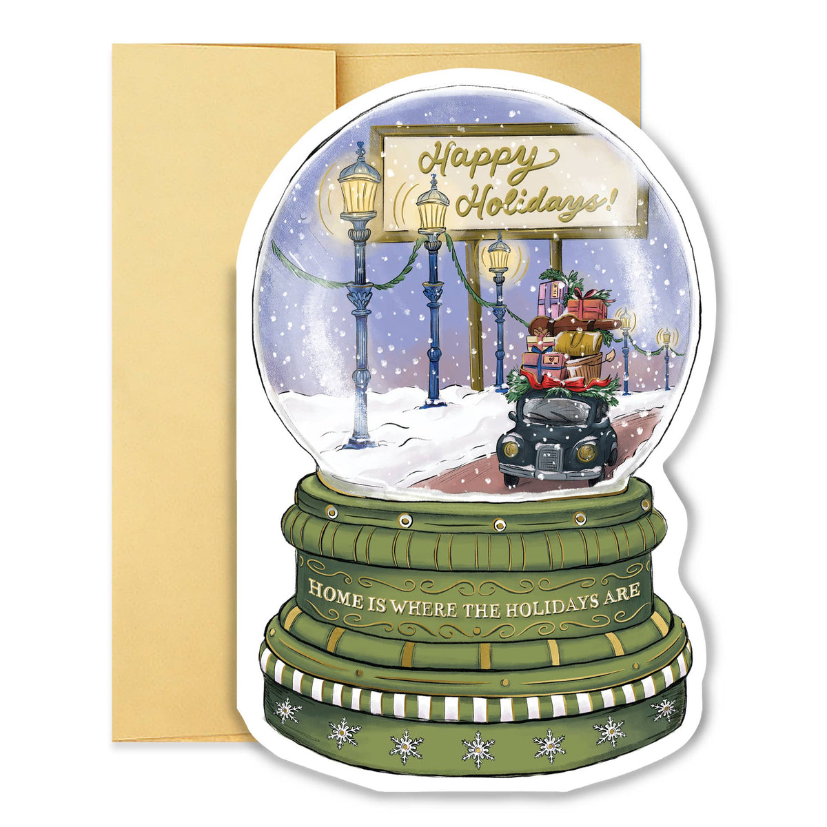 Happy Holidays Snowglobe Greeting Card