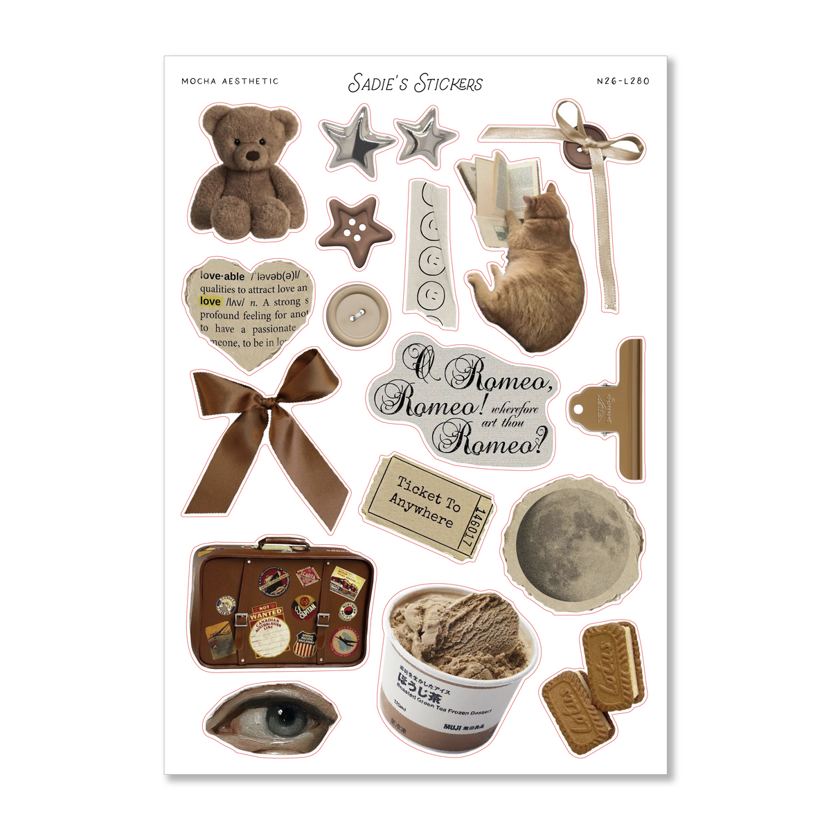 Mocha Aesthetic • Trinkets & Tidbits Sticker Sheet