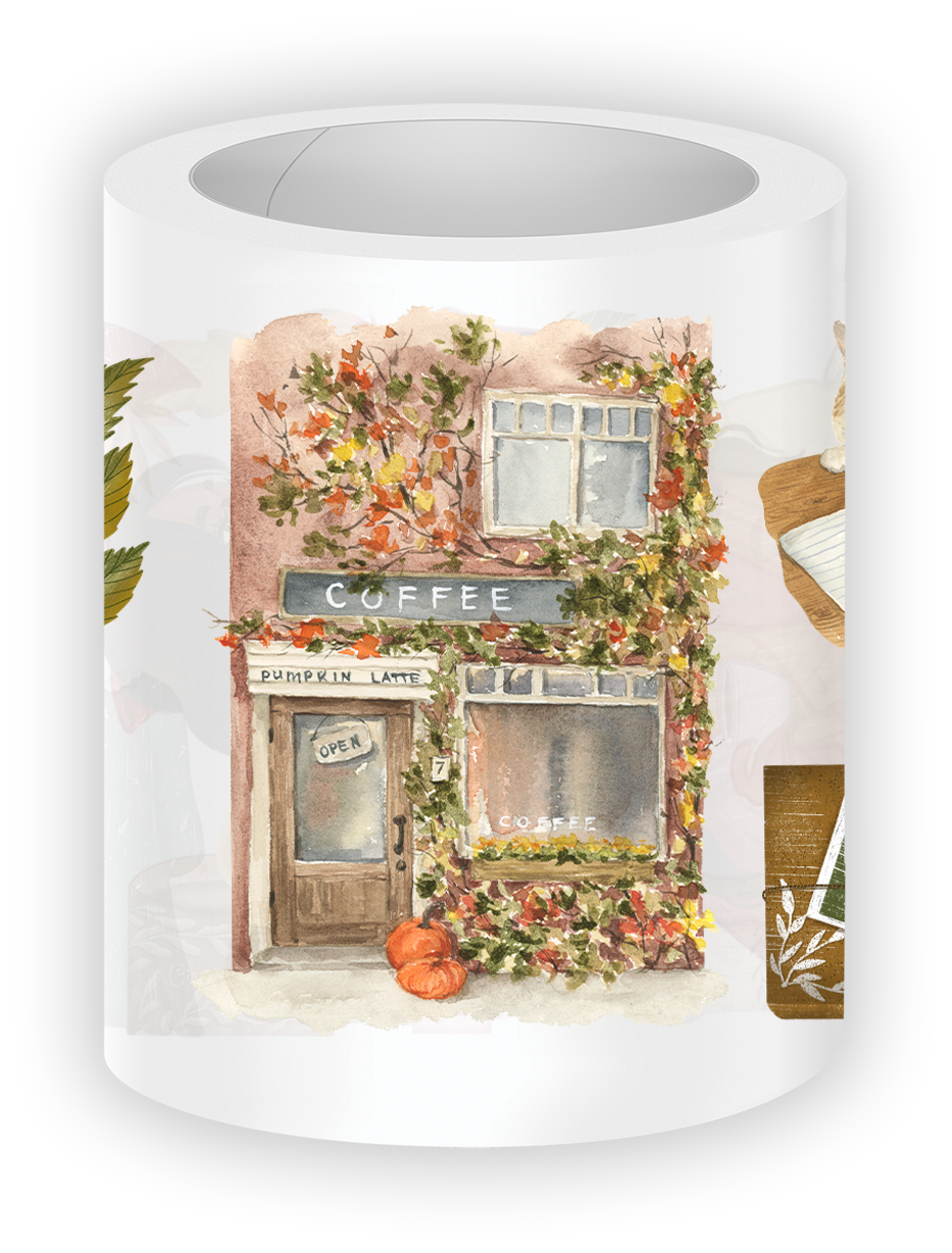 Autumn Cafe Pre-cut PET Tape [3.O]